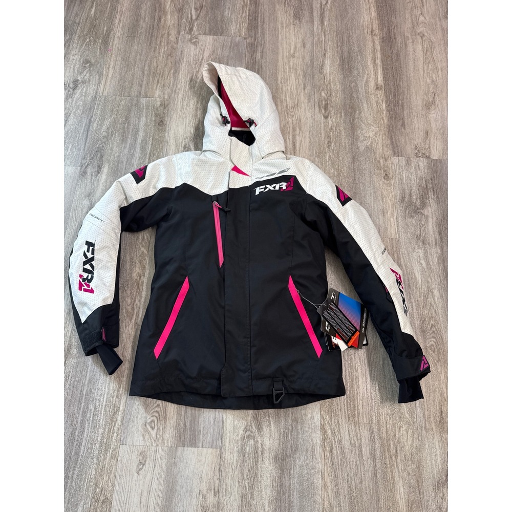 FXR Womens Vertical Pro Jacket Black White Fuchsia ACMT HydrX Pro Size 2 NEW
